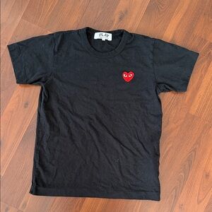 Comme des Garcons Black Tee with Red Heart
